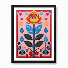 Flower Motif Painting Rose 6 Art Print