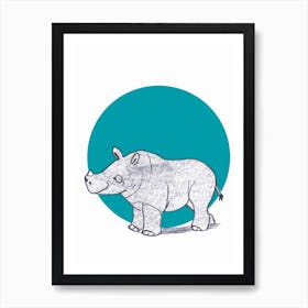 Baby Rhino Art Print