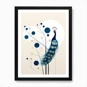 Peacock Minimalist Abstract 5 Art Print