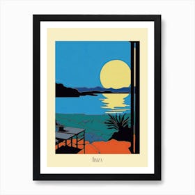 Poster Of Minimal Design Style Of Ibiza, Spain 1 Art Print