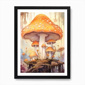 Storybook Mushrooms 4 Art Print