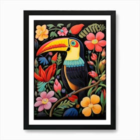 Folk Bird Illustration Toucan 2 Art Print