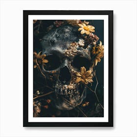 Skull With Flowers 4 Art Print