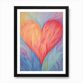 Cold Tones Swirl Line Heart 1 Art Print