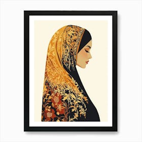 Muslim Woman In Hijab Art Print