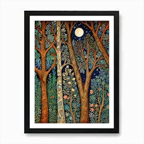 William Morris Moonlight In The Forest 35 Art Print