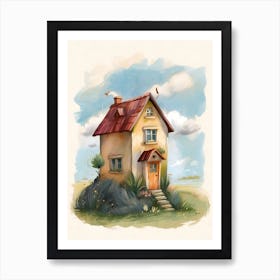 Watercolor House Illustration Art Print