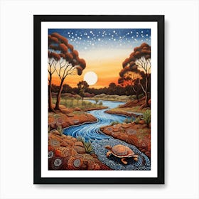 Default Australian Aboriginal Dot Painting Style Art Landscape 0 Art Print