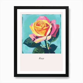 Rose 6 Square Flower Illustration Poster Art Print