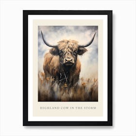 Highland Cow In The Storm Art Print