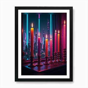 Neon Cityscape Art Print