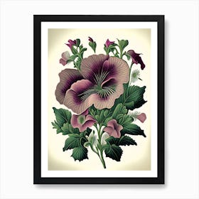 Petunia 3 Floral Botanical Vintage Poster Flower Art Print