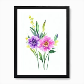 Statice Watercolour Flower Art Print