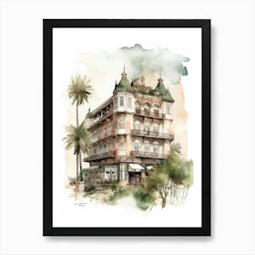 Carrasco Montevideo Uruguay Neighborhood, Watercolour 2 Art Print