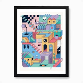 80s Escher Art Print