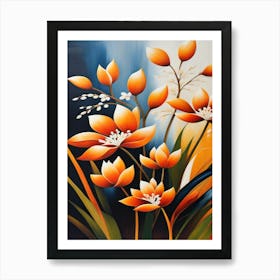 Orange Flowers 1 Art Print