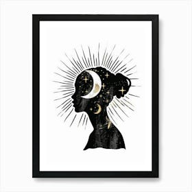 Moon And Stars 1 Art Print