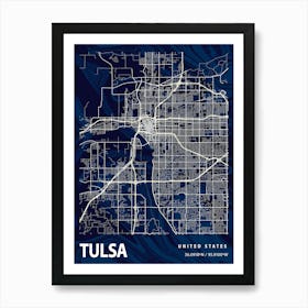 Tulsa Crocus Marble Map Art Print