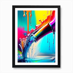 Running Water Tap Water Waterscape Bright Abstract 1 Art Print