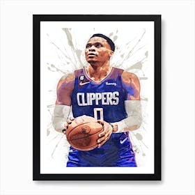 Russell Westbrook La Clippers Art Print