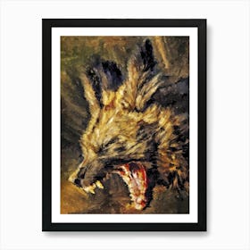 Roaring Hyena Painting Póster