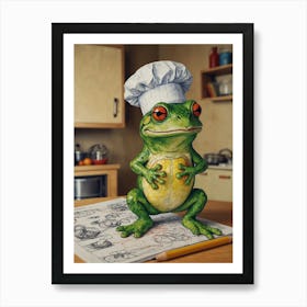 Chef Frog 2 Art Print