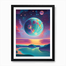 Fantasy Galaxy Ocean Art Print