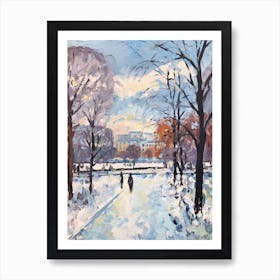 Winter City Park Painting Schnbrunn Palace Gardens Vienna 3 Art Print