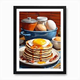 Pancakes And Eggs Art Print