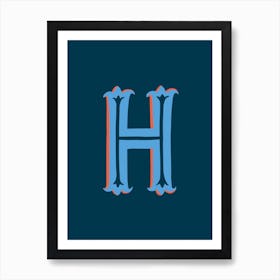 Letter H Typographic Art Print