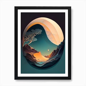 Moonbeam Comic Space Space Art Print