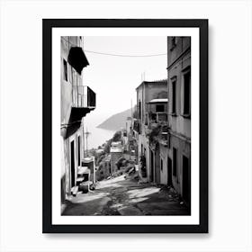 Cinque Terre, Italy, Black And White Photography 2 Art Print