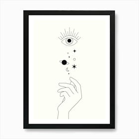 Eye Of God stars hand drawing illustration Art Print