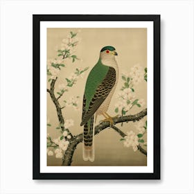 Ohara Koson Inspired Bird Painting Eurasian Sparrowhawk 4 Art Print