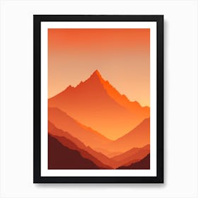 Misty Mountains Vertical Composition In Orange Tone 236 Art Print