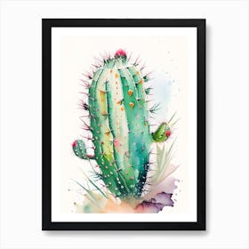 Nopal Cactus Storybook Watercolours 2 Art Print