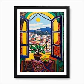 Window View Of Cape Town In The Style Of Fauvist 2 Art Print