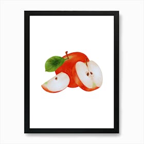 Red Apples With Leaves Art Print