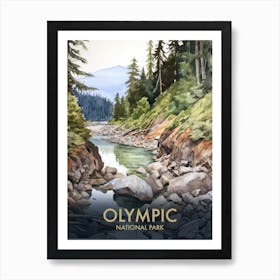 Olympic National Park Vintage Travel Poster 7 Art Print