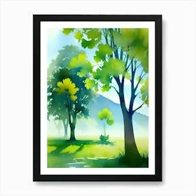 Watercolor Of Trees 8 Art Print