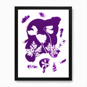 Purple Sweet Peas Flowers Art Print
