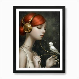 Bird With Headphones 3 Poster