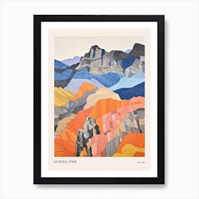 Scafell Pike England 1 Colourful Mountain Illustration Poster Art Print