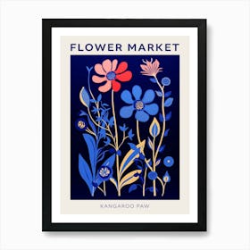 Blue Flower Market Poster Kangaroo Paw 4 Art Print