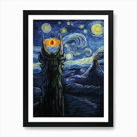 Lord Of The Rings Vincent Van Gogh Starry Night Art Print