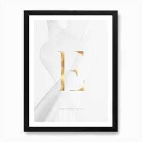 Letter E Gold Art Print