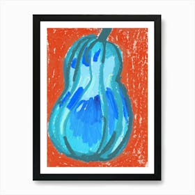 Pumpkin On Orange Art Print