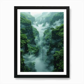 Chinese Waterfall Affiche