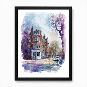 Bexley London Borough   Street Watercolour 1 Art Print