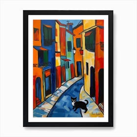 Painting Of Venice With A Cat 2 In The Style Of Matisse Art Print